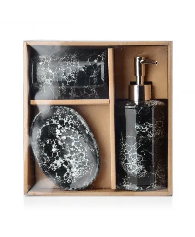 Komplet łazienkowy ceramiczny - Odette Black - 3 elem.