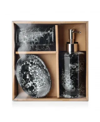 Komplet łazienkowy ceramiczny - Odette Black - 3 elem.