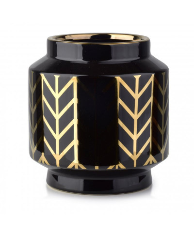 Wazon ceramiczny - Czarno złoty Maritta 19cm