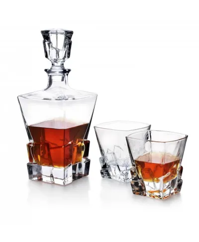 Karafka - 6 szklanek do whisky - Zestaw CUBES 730ml/280ml