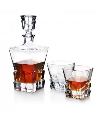 Karafka - 6 szklanek do whisky - Zestaw CUBES 730ml/280ml