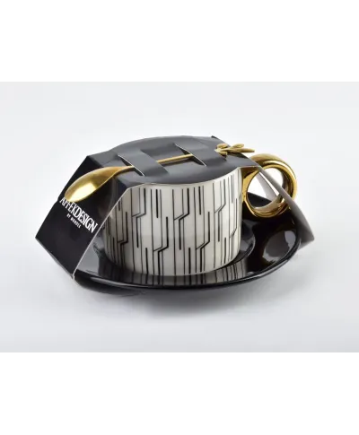 Filiżanka ze spodkiem i łyżeczką - Kendal Kreski 230ml