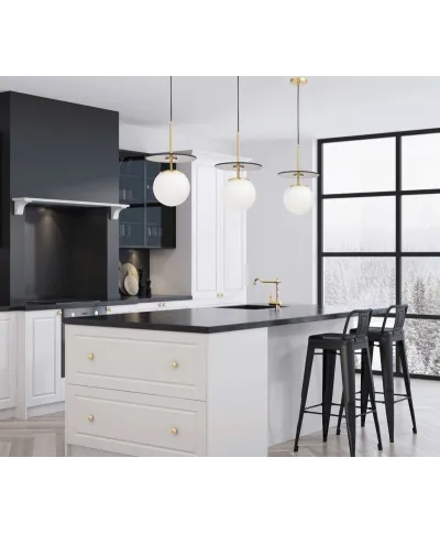 Lampa wisząca - Czarno Mosiężna Daltona W1