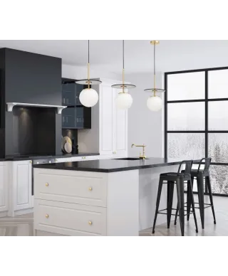 Lampa wisząca - Czarno Mosiężna Daltona W1