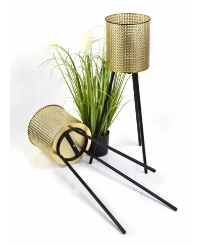 Kwietniki metalowe - Komplet 2szt. Czarno złote 80cm