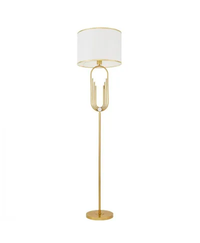 Lampa Stojąca - Podłogowa - Biało Mosiężna Zanetti