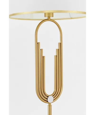 Lampa Stojąca - Podłogowa - Biało Mosiężna Zanetti