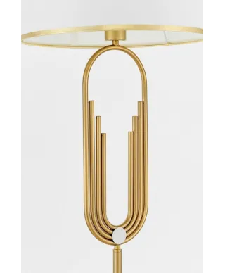 Lampa Stojąca - Podłogowa - Biało Mosiężna Zanetti