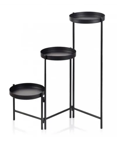 Kwietnik metalowy 3ka - Czarny 60cm