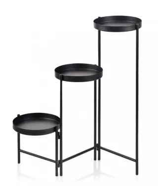 Kwietnik metalowy 3ka - Czarny 60cm