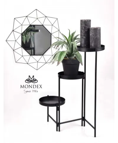 Kwietnik metalowy 3ka - Czarny 60cm