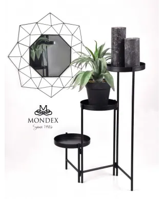 Kwietnik metalowy 3ka - Czarny 60cm