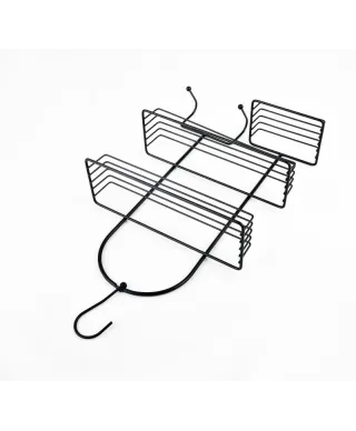 Półka łazienkowa - wisząca potrójna Carl Czarna - 48x25cm