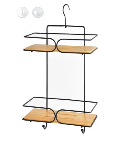 Półka łazienkowa - podwójna Carl Bamboo - 33x25cm