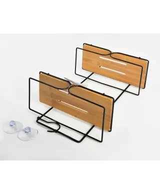 Półka łazienkowa - podwójna Carl Bamboo - 33x25cm