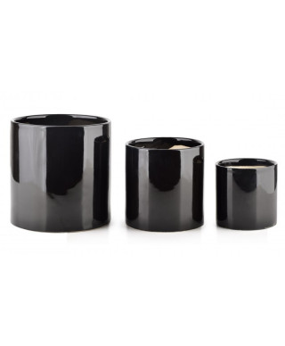 Doniczki ceramiczne Czarne - Neva Black