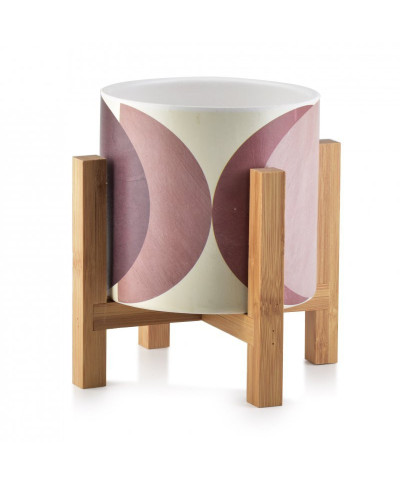 Doniczka ceramiczna ze stojakiem - Brązy i Beże