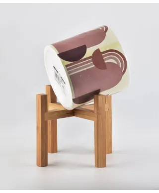 Doniczka ceramiczna ze stojakiem - Geometryczne Wzory
