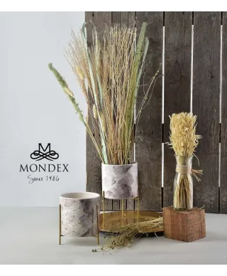 Doniczka ceramiczna na stojaku - Osłonka Szaro Złota