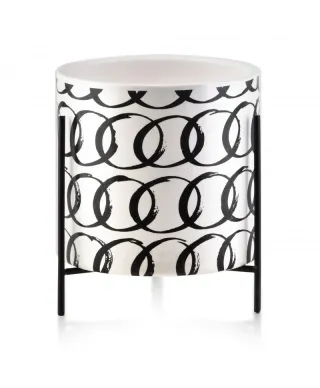 Doniczka ceramiczna na metalowym stojaku - Osłonka Pętelki