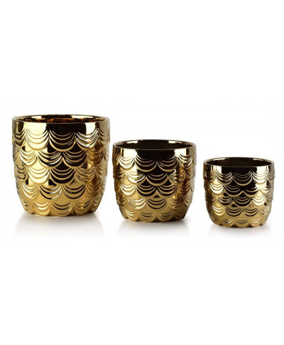 Doniczki ceramiczne Komplet Złoty - 3szt. Neva