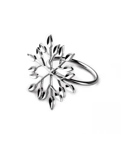 ADRIANNE Serwetnik srebrne listki       5x4x4cm