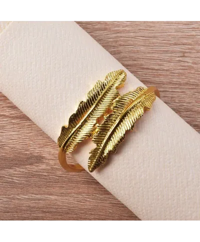 ADRIANNE Serwetnik złote piórka         śr.4cmxh2cm