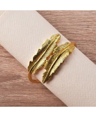 ADRIANNE Serwetnik złote piórka         śr.4cmxh2cm