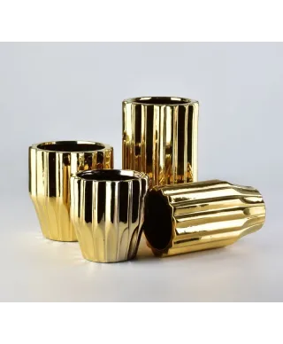 Wazon Ceramiczny - 14xh24,5cm - YVONNE GOLD