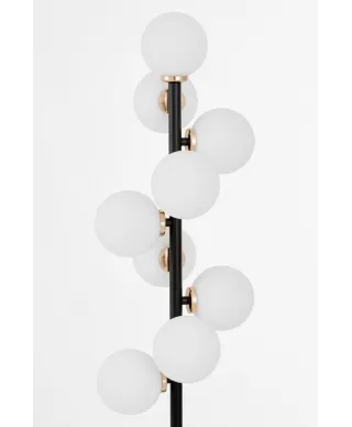 Lampa Stojąca - Podłogowa Czarno Złota Petrica W9