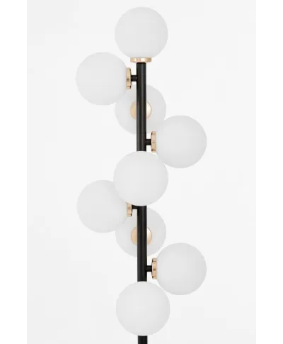 Lampa Stojąca - Podłogowa Czarno Złota Petrica W9