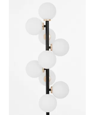 Lampa Stojąca - Podłogowa Czarno Złota Petrica W9