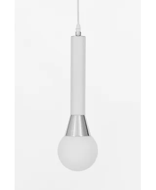Lampa wisząca - Biało Chromowana Folino W1