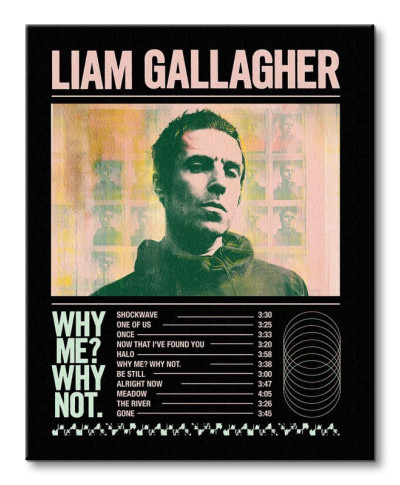 Liam Gallagher Tracklist - obraz na płótnie