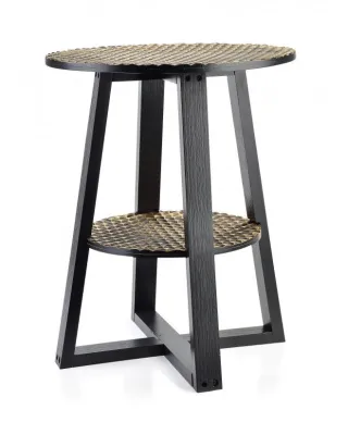 Stolik czarno złoty - Lammy 40x50cm