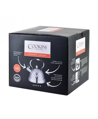 Czajnik czarno srebrny  - Diamond 3L