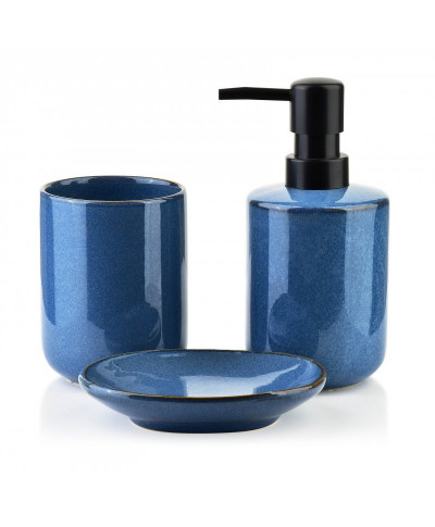 Komplet łazienkowy         niebieski 3-częściowy - SANSA NATURE