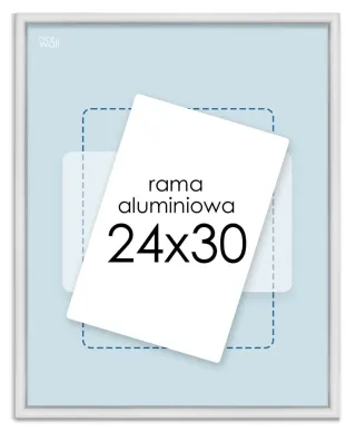 Srebrna rama aluminiowa 24x30 cm