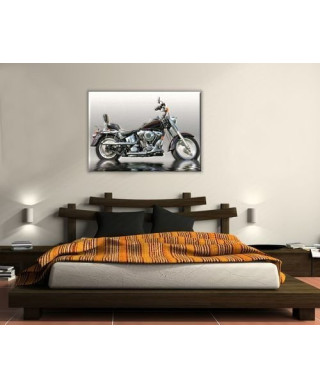 Obraz motoryzacyjny - Czarny motocykl - 80x60 cm