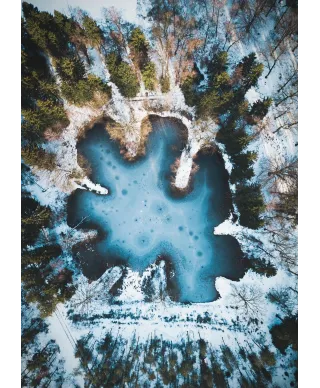 Zimowe jezioro - plakat