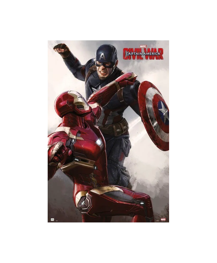Captain America Civil War Cap Vs Iron Man - plakat