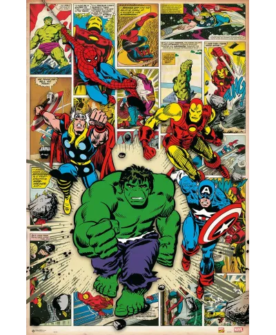 Marvel Comic Here Come The Heroes - plakat