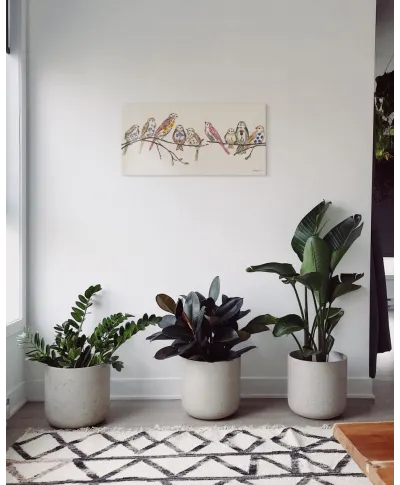 Wildflower Sparrows - obraz na płótnie