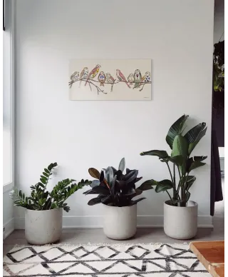 Wildflower Sparrows - obraz na płótnie