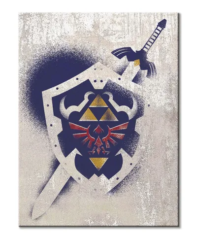 The Legend Of Zelda Hylian Shield Stencil - obraz na płótnie