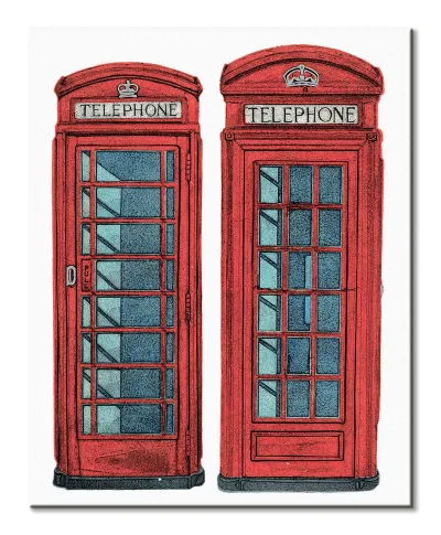 Telephone Boxes - obraz na płótnie