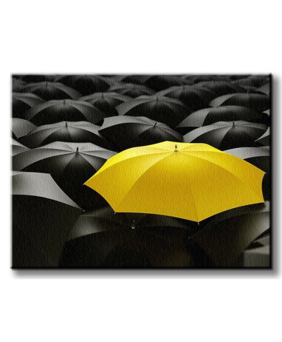 Żółta parasolka - Obraz na płótnie