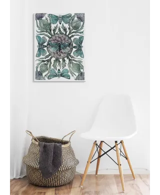 Moths Thistles - obraz na płótnie