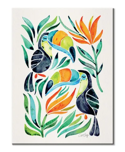 Tropical Toucans - obraz na płótnie
