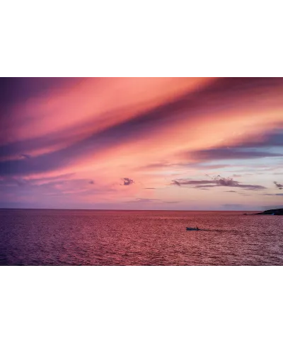 Fishing at sunset - plakat